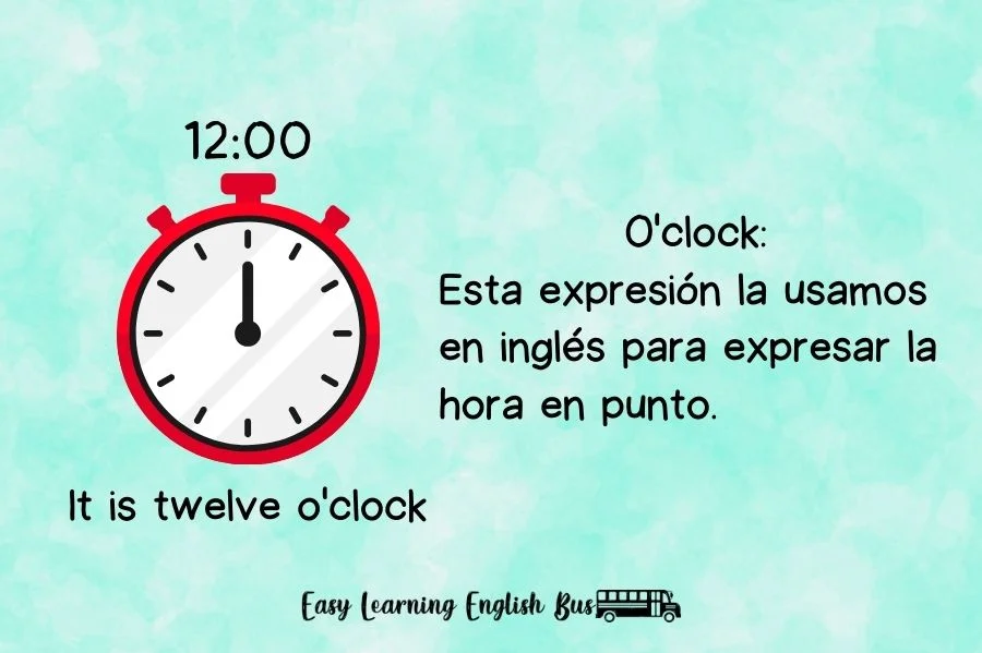 Cuándo usamos O'clock